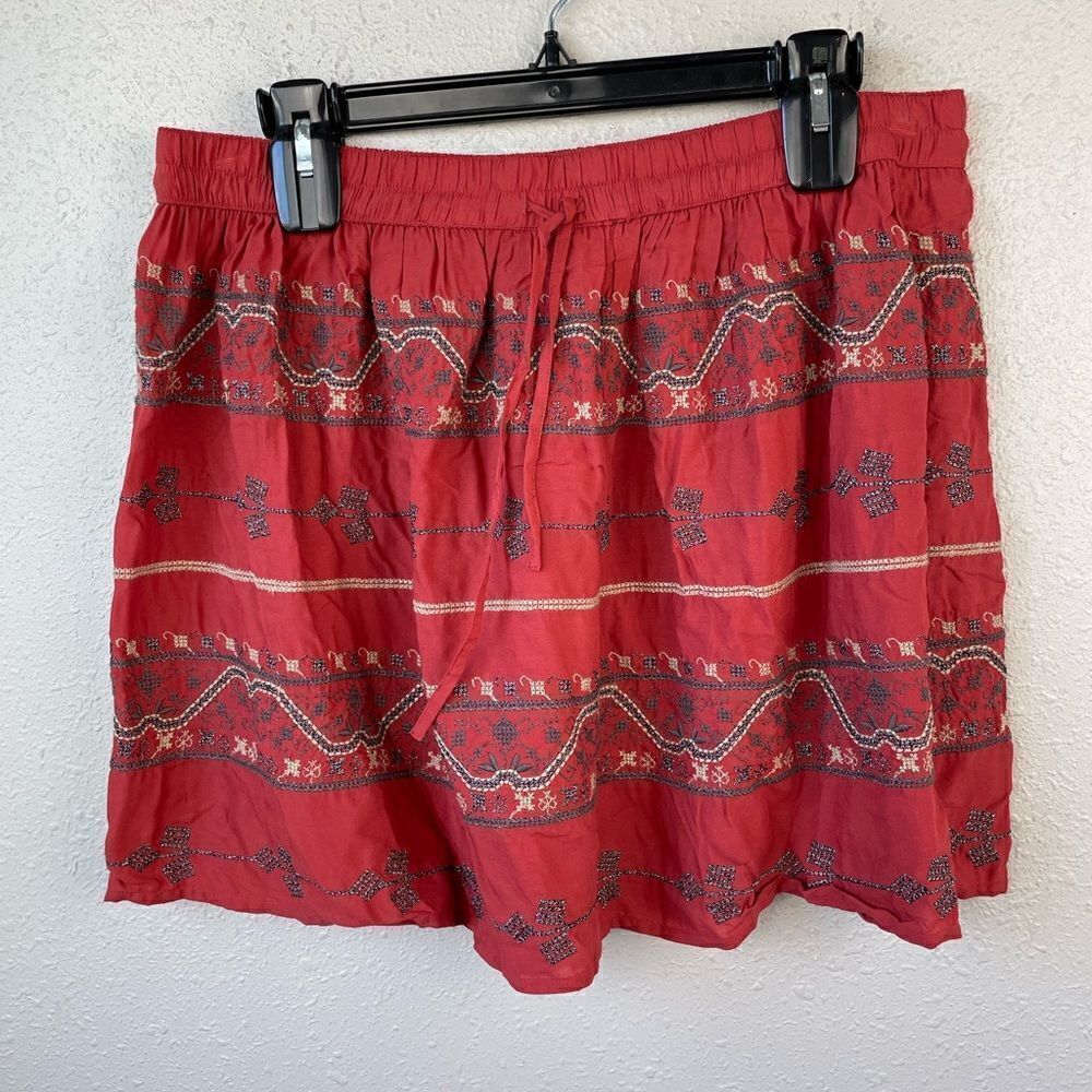 Hinge Boho Mini Skirt Size L EUC